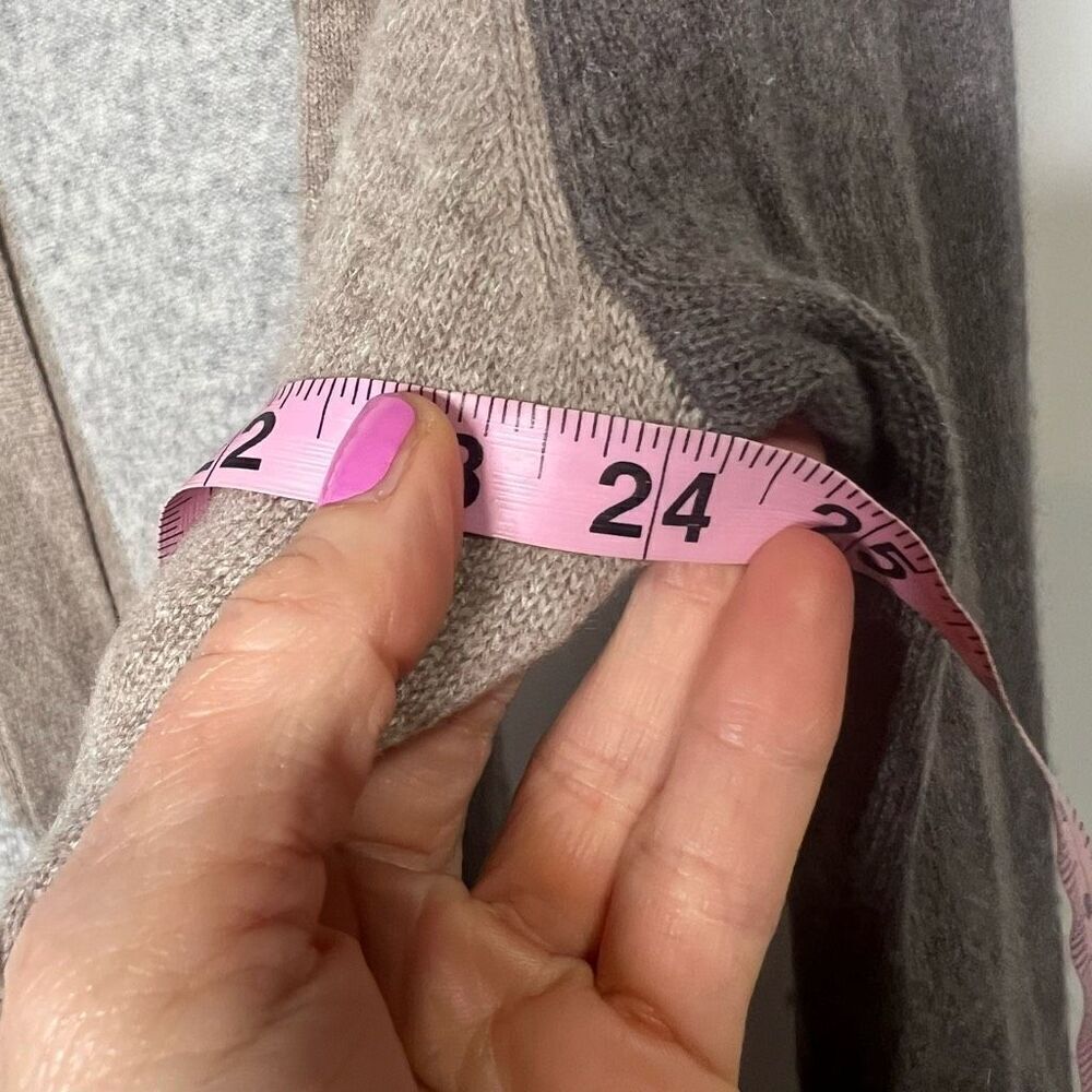 Charter Club Luxury Cashmere Sweater Long Cardigan Taupe Tan Gray Sz Large - Picture 5 of 8